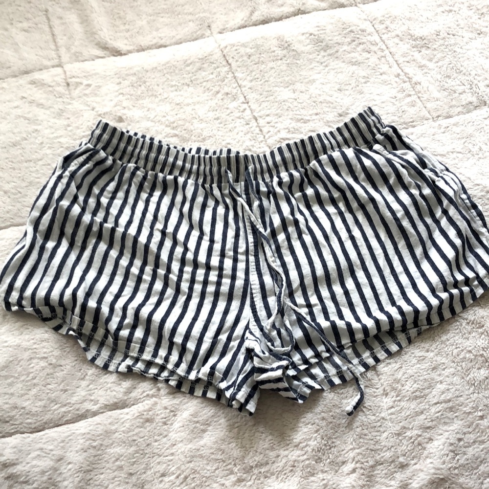 High waist cotton paper bag shorts